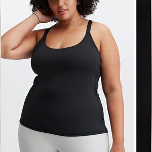 Fabletics Built-In Bra Tank Black XXL Active Athleisure Top